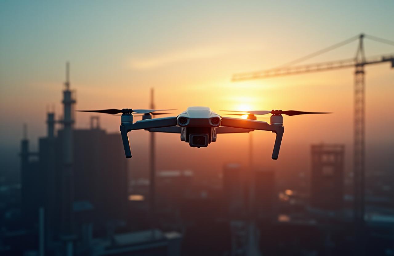 Zautomatyzowany dron mapujący teren przemysłowy